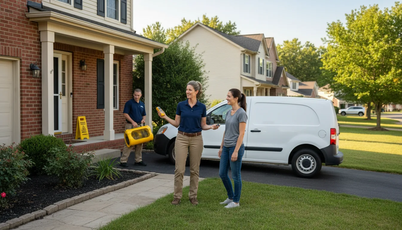 Residential water damage restoration in Union, IL